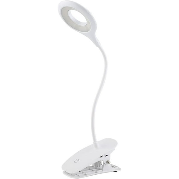 LINLIN Desk Lamp, Dimmable Led Ring Lights Clip on Light Reading Light USB Rechargeable 360 Flexible Gooseneck Book Light for Study, Reading, Work, Makeup, Fill Light, 5000k-6000K