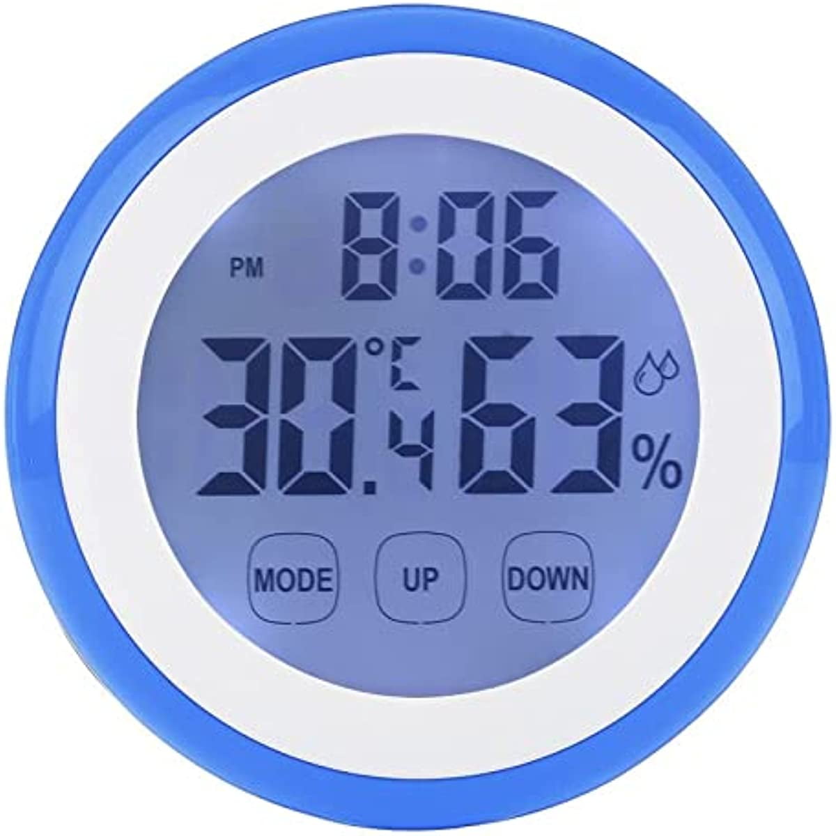 LINLIN Digital Hygrometer Thermometer Clock,Touch Screen Temperature Humidity Monitor Alarm Clock with Backlight Magnetic Battery Operated for Home Fridge Office Baby Room