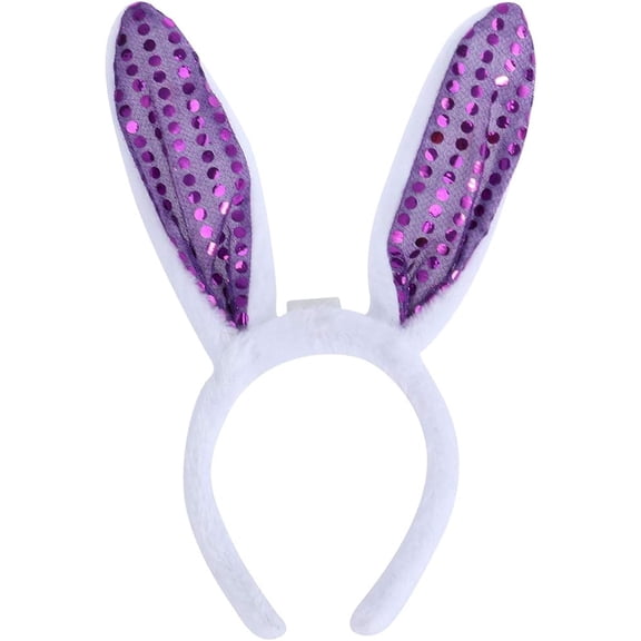 LINLIN Easter Led Rabbit Ears Headband Led Bunny Ear Headband Light Up Rabbit Ear Hair Hoops Glowing Headband