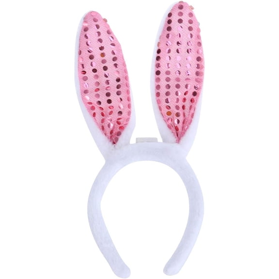 LINLIN Easter Led Rabbit Ears Headband Led Bunny Ear Headband Light Up Rabbit Ear Hair Hoops Glowing Headband