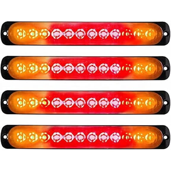 LINLIN Emergency Strobe Warning Lights, Universal 4Pack 12LED Surface Mount Emergency Warning Hazard Flashing Strobe Light Bar for Truck, Off Road Vehicle, ATVs,Motorcycles