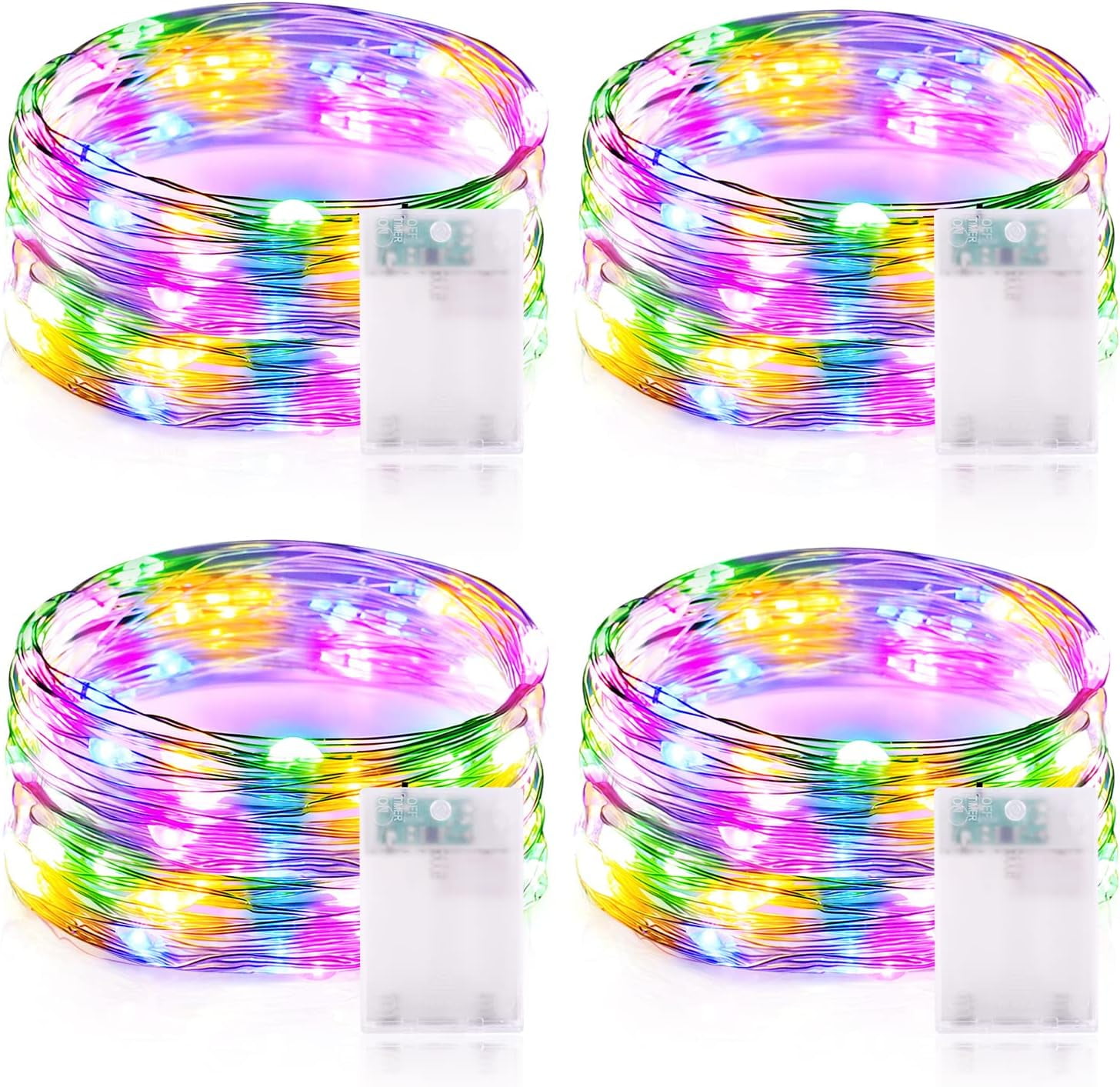 LINLIN Fairy Lights Battery with Timer, 5m 50 LED Micro Wire Fairy