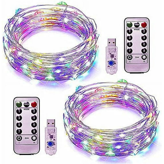 LINLIN Fairy String Lights, 2Pack 30m 300LED Copper Wire String Lights with 8 Modes LED String Lights USB Powered for Christmas Decoration
