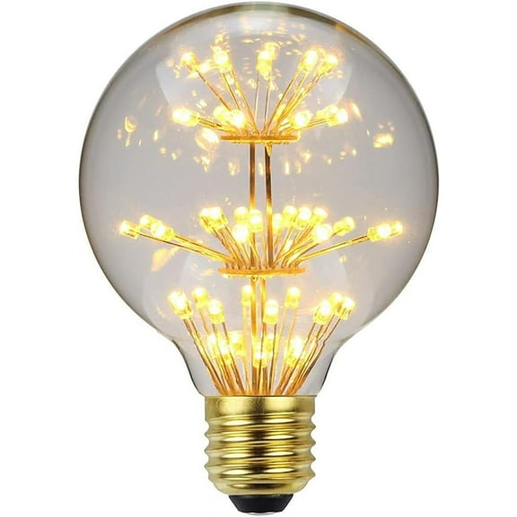 LINLIN Firework Light Bulb, 3W Retro Starry Light Bulb E27 Base Vintage Edison Dimmable LED Light Bulb Fairy Firework Decorative Light Bulb LED Light Bulbs