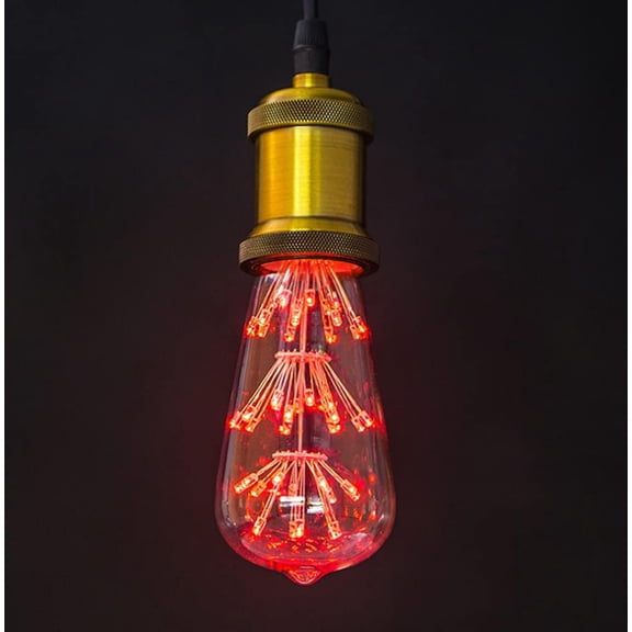 LINLIN Firework Light Bulb, 3W Retro Starry Light Bulb E27 Base Vintage Edison Dimmable LED Light Bulb Fairy Firework Decorative Light Bulb LED Light Bulbs