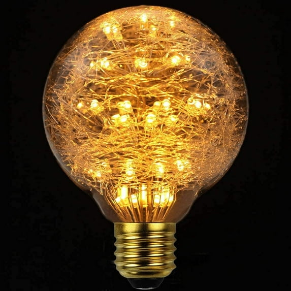 LINLIN Firework Light Bulb, 3W Retro Starry Light Bulb E27 Base Vintage Edison Dimmable LED Light Bulb Fairy Firework Decorative Light Bulb LED Light Bulbs