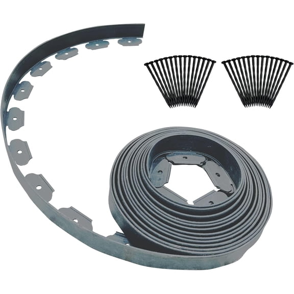 LINLIN Flexible Lawn Edging Border Length 10m, Plastic Garden Edging Border Kit with 30pcs Garden Pegs, No-Dig Path Edging for Grass Flower Bed Cobblestone