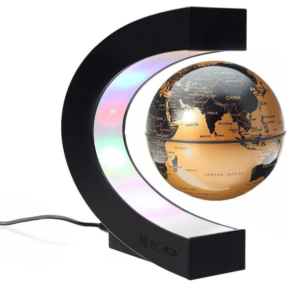 Gravity Rotation Display LINLIN Floating Globe, C Shape Magnetic Levitation Rotating Anti ...