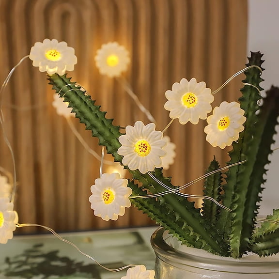 LINLIN Flower String Light 10ft 30 LEDs Battery Operated Spring Theme Starry Fairy Lights Decor for Bedroom Kitchen Nursery Wedding Party