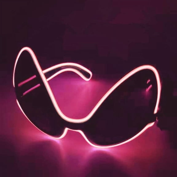 LINLIN Fluorescent Glasses, Halloween Christmas Alien Glasses Perfect Wireless Light Up LED Glowing Festival Party Sunglasses Gifts