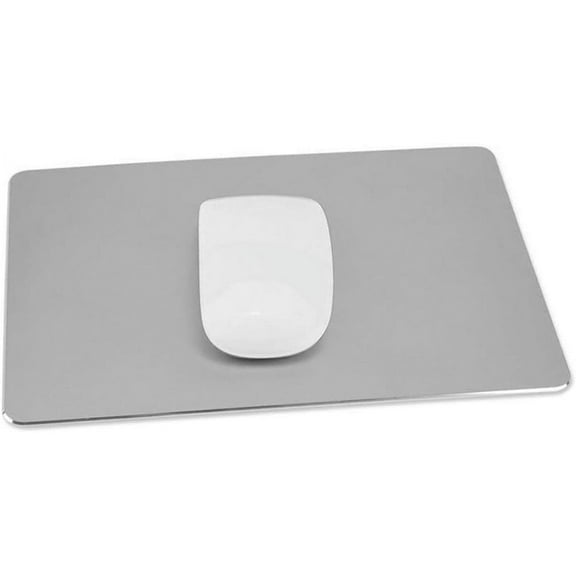 LINLIN Gaming Mouse Pad, 2 IN 1 Metal and PU Leather Surface Circular Aluminum Mouse Pad 220x180x2mm with Non-Slip Rubber Base and Micro Sand Blasting for Apple MackBook