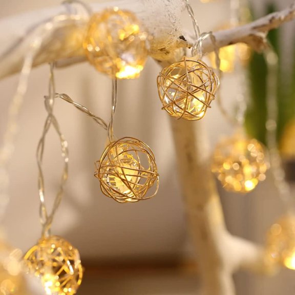 LINLIN Geometric Metal Fairy Lights, 3M 20LED Geometric String Lights Diamond Fairy String Lights Metal Fairy Lights Battery Operated for Indoor Outdoor