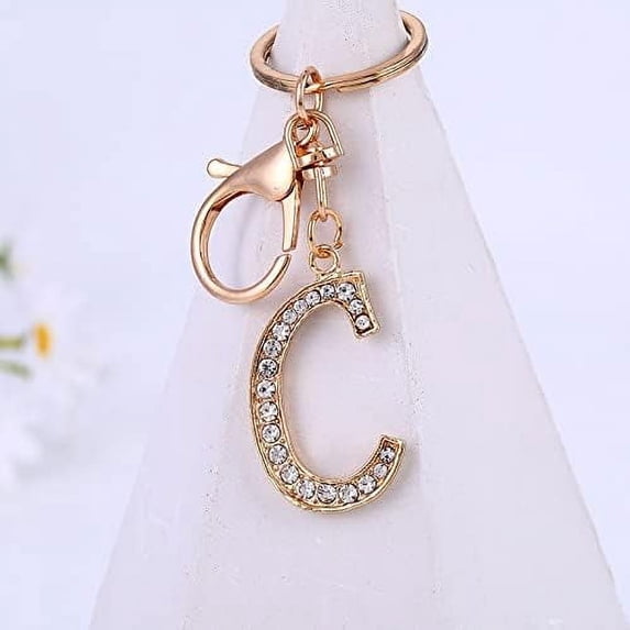 LINLIN Girl Letter Keychain,Decorative Keychain,Name Keychain Initial Gold 26 Letters A-Z Pendant Handbag Bag Decoration Gifts