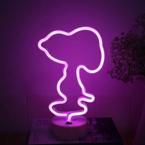 LINLIN Green Cactus Neon Light Sign, LED Neon Sign with Holder Base Table Lamps, Battery /USB Neon Lights for Room Party Table Art Dormitory Decorative Signs