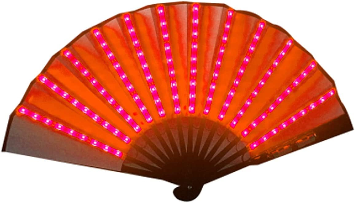 LINLIN Hand Fans Folding Fan Glow Folding LED Fan Dancing Lights Fan ...