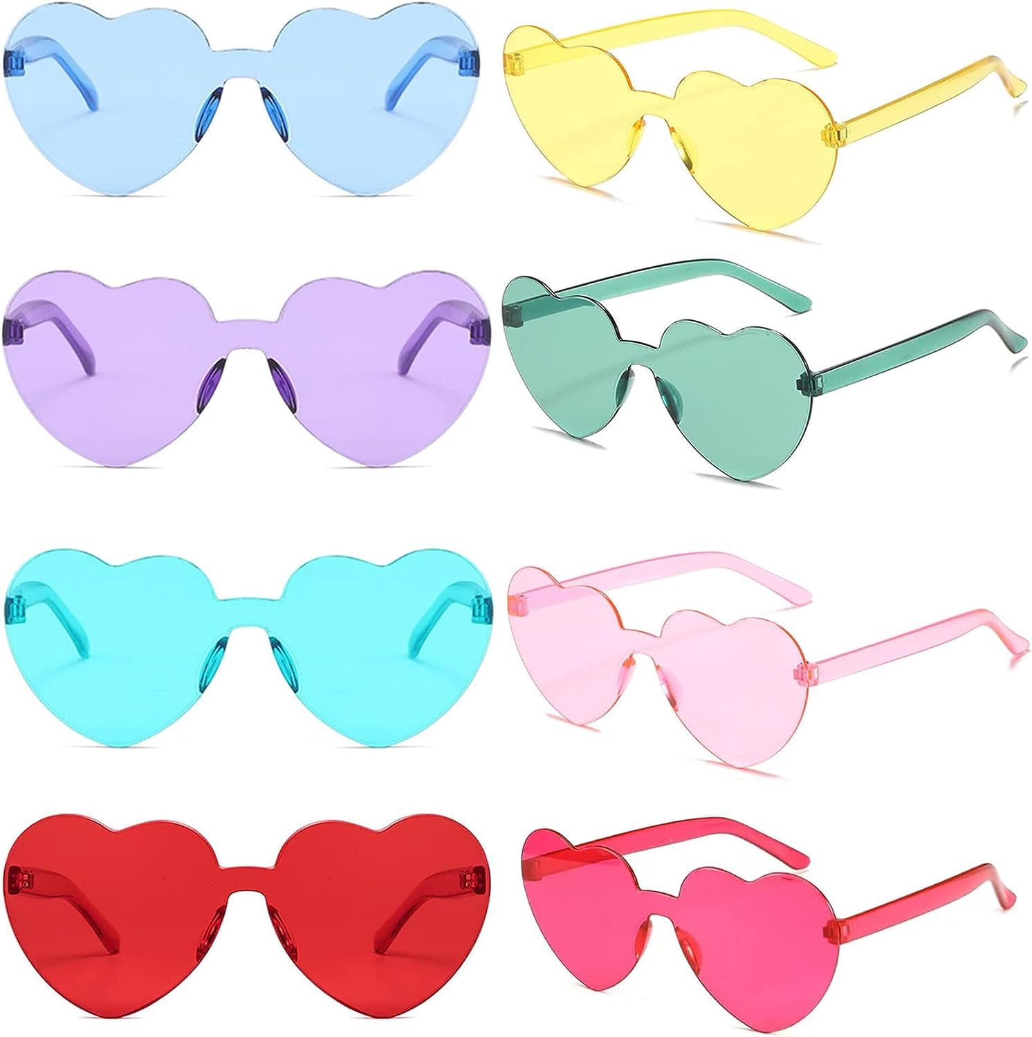 LINLIN Heart Glasses, Novelty Funky Heart Shaped Party Sunglasses ...
