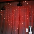 thumbnail image 1 of LINLIN Heart Shape Curtain Lights, USB Powered 34Hearts 128LED Window Curtain Fairy String Lights with Remote Control Twinkle Lights for Christmas Wedding Party Valentine Room Decoration, 1 of 8
