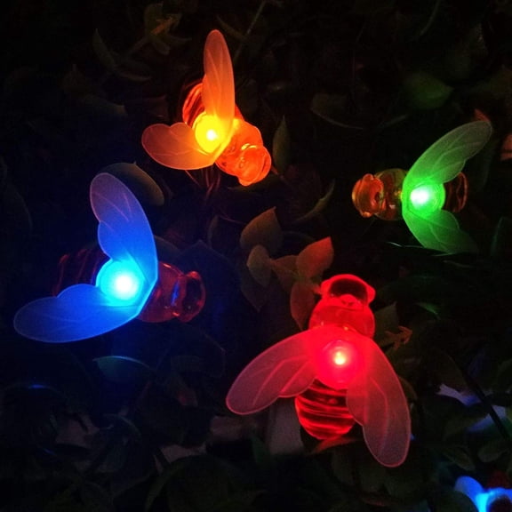 LINLIN Honeybee String Lights,LED Bee Shaped Fairy Lights,Battery Operated Bright Flash Bee String Light Garden Party Decoration Lighting