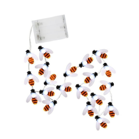 LINLIN Honeybee String Lights,LED Bee Shaped Fairy Lights,Battery Operated Bright Flash Bee String Light Garden Party Decoration Lighting