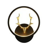 LINLIN Indoor Wall Lights, 12W LED Wall Light Round Metal Wall Lamp 3 Colors Temp Adjustable Decorative Wall Lighting for Living Room Bedroom Stair