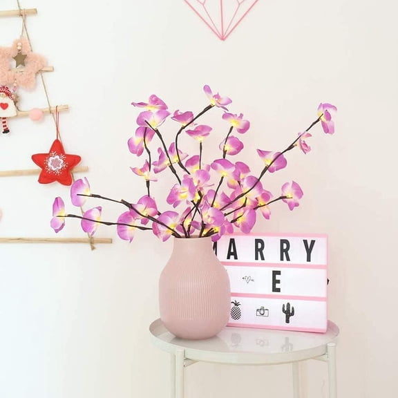 LINLIN LED Artificial Flowers, Fine Phalaenopsis Tree Branch Lights,LED Branches Battery Powered Decorative Lights Flower Twig Decorative Swags for Home Party Decoration