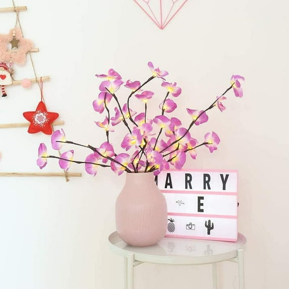 LINLIN LED Artificial Flowers, Fine Phalaenopsis Tree Branch Lights,LED Branches Battery Powered Decorative Lights Flower Twig Decorative Swags for Home Party Decoration