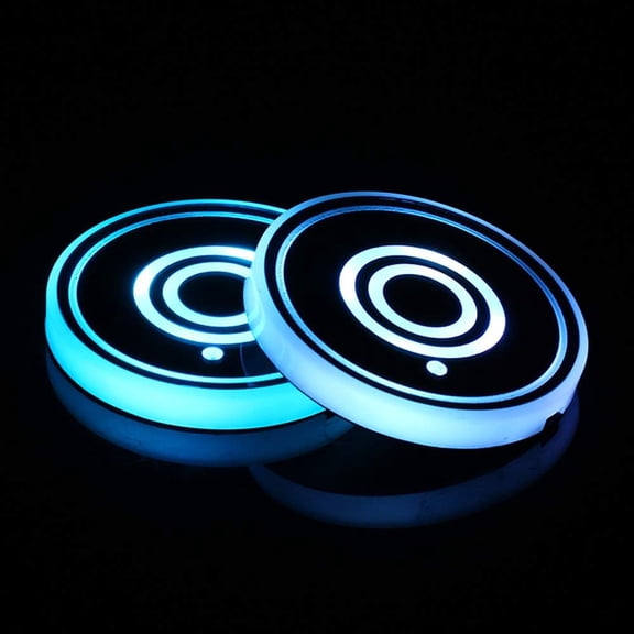 LINLIN LED Car Cup Holder Lights Mats Pad Colorful Lamps RGB Drink Coaster Accessories Interior Decoration Atmosphere Lamps Fit for Car Truck SUV Vehicle