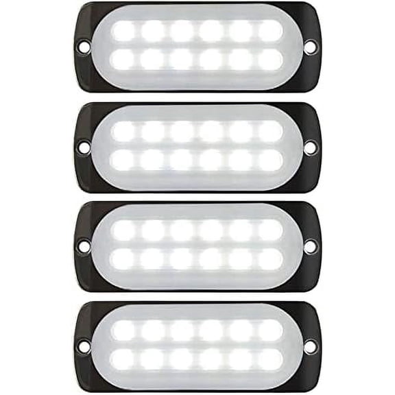 LINLIN LED Car Strobe Lights, Universal 4Pack 12LED Surface Mount Emergency Warning Hazard Flashing Strobe Light Bar for Truck, Off Road Vehicle, ATVs,Motorcycles