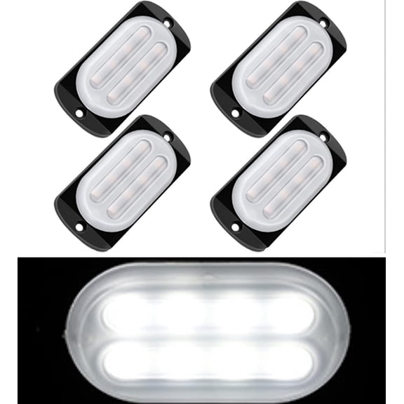 LINLIN LED Car Strobe Lights, Universal 4Pack 8LED Surface Mount Emergency Warning Hazard Flashing Strobe Light Bar for Truck, Off Road Vehicle, ATVs,Motorcycles