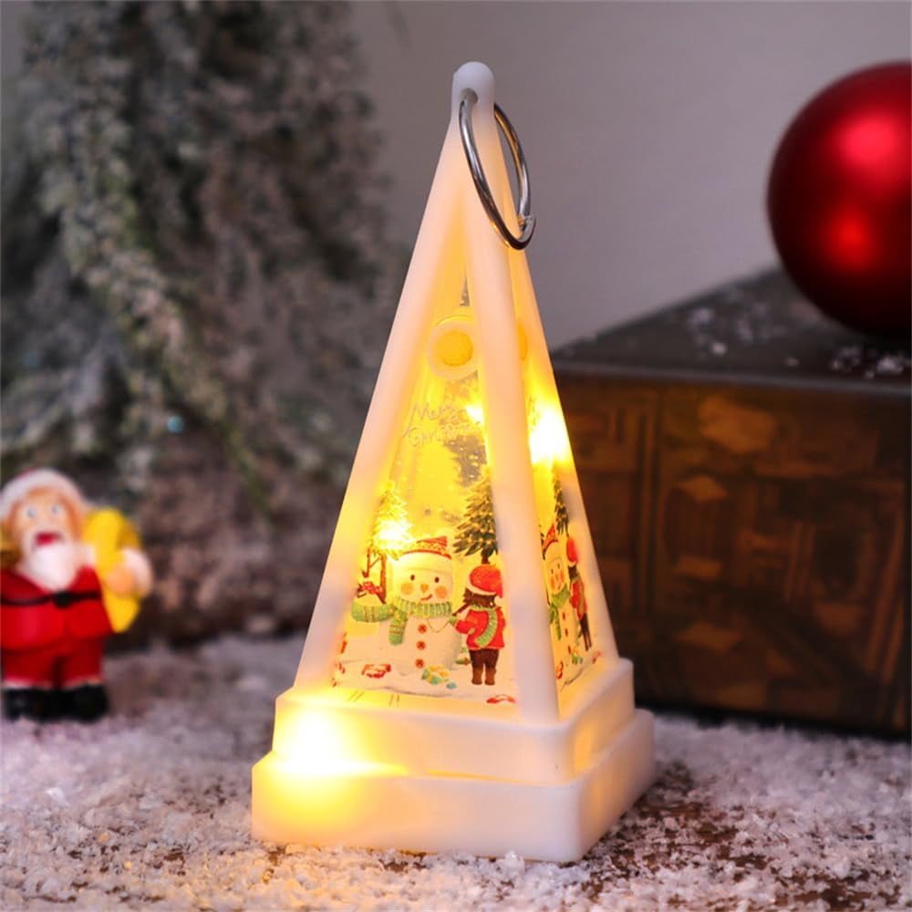 LINLIN LED Christmas Lights, Christmas Triangle Electronic Candle Christmas Lights, Christmas Lights Indoor With Button Batteries, LED Fairy Lights For Christmas