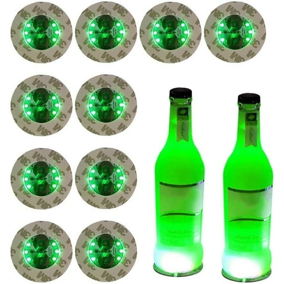 LINLIN LED Coaster, Light Up Coasters, LED Coaster Round Flash Cup Mat Sticker Lights LED Bottle Lights Cup Holder Lights for Wine Liquor Bottle, Drinks Party, Bar Party