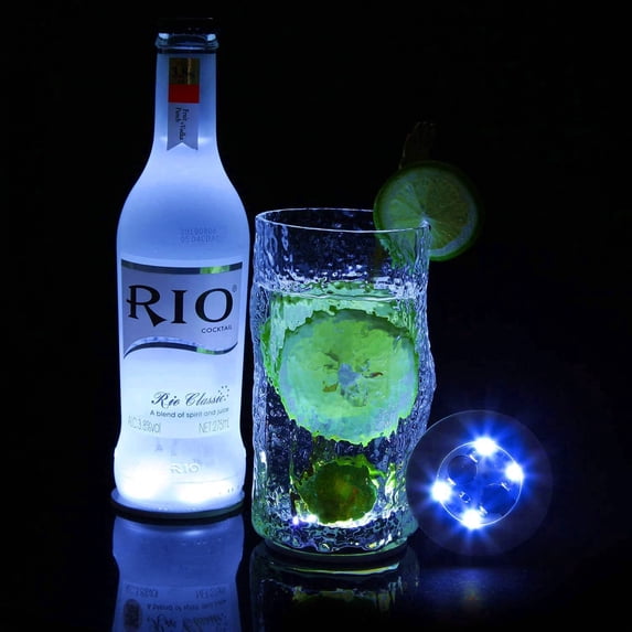LINLIN LED Coaster, Light Up Coaster LED Car Coasters Waterproof Acrylic Beer Cocktail Coasters for Parties Weddings Bar Christmas Home Pub