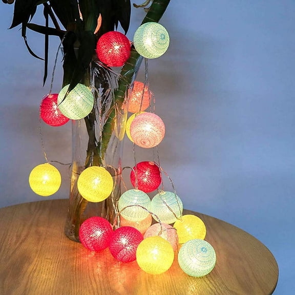LINLIN LED Cotton Ball String Lights, Fairy Lights LED String Lights USB Indoor Outdoor Decorative Light for Home Party Christmas String Lights