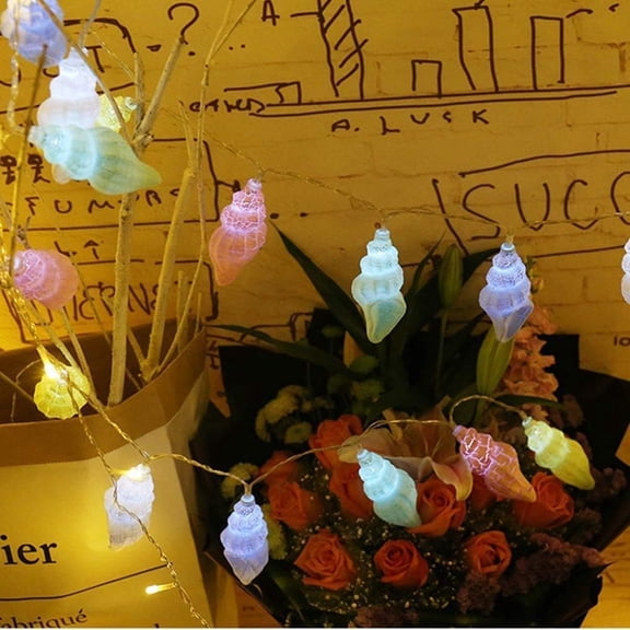 LINLIN LED Fairy Lights, Macarons Conch LED String Lights Waterproof Garden String Lights Battery Powered for Outdoor Indoor Garden Wedding Party Gift