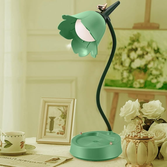 LINLIN LED Flower Lamp Cordless Table Light, Cute Desk Lamp Touch Lamps Bedside, 3 Color Modes Desk Lamps for Bedroom, Rechargeable Eye Protection Night Light for College Dorm