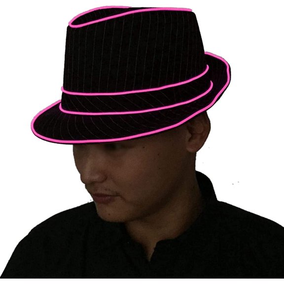 LINLIN LED Hat, LED Jazz Hat Flashing Fedora Hats Dancing Performance Bowler Hat Boys Girls Christmas Party Hats for Halloween Fancy Dress Party Cosplay Performance
