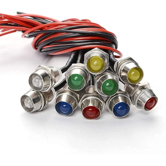 LINLIN LED Indicator Light Bulbs, 10 Pcs 12v LED Warning Light Indicator Lamp Car Van Boat Indicator Light Pilot Dash Bulbs Directional Lamp