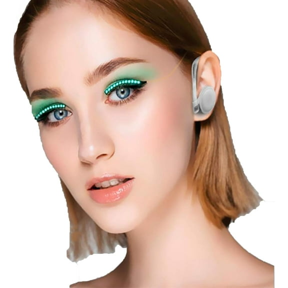 LINLIN LED Light False Eyelashes, Light Up Eyeliner, LED Eyelashes with 8 Modes, Glowing Makeup Strip Lashes Lamp Double Eyelid Sticker, for Halloween Pub Club Bar Party