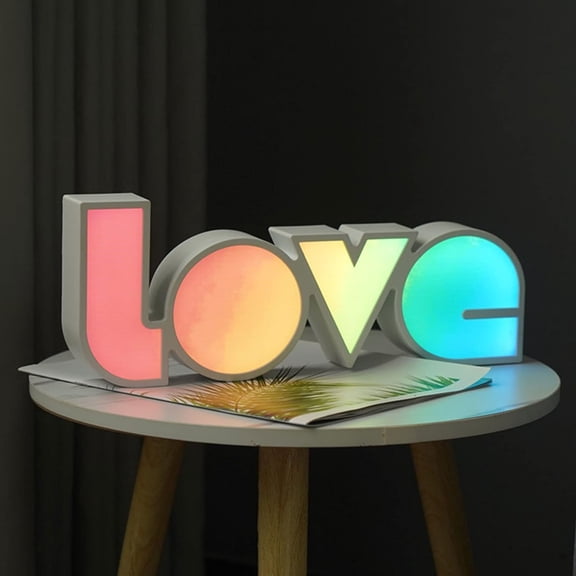 LINLIN LED Love Message Light, Love Light Box for Proposal Home Office Bar Bedroom Desktop Decor Night Light, LED Message Letter Light Sign Box USB Charge Valentine Birthday Gift
