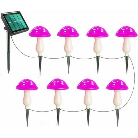 LINLIN LED Mushroom Solar String Lights,Outdoor Waterproof Garden Lights 8 Lighting Modes Outside Decoration for Pathway Landscape Yard Easter Pathway Xmas