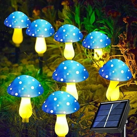 LINLIN LED Mushroom Solar String Lights,Outdoor Waterproof Garden Lights 8 Lighting Modes Outside Decoration for Pathway Landscape Yard Easter Pathway Xmas