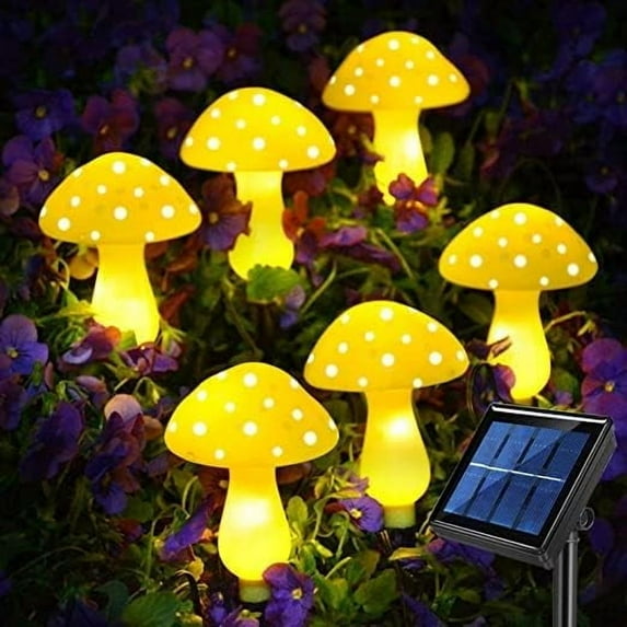 LINLIN LED Mushroom Solar String Lights,Outdoor Waterproof Garden Lights 8 Lighting Modes Outside Decoration for Pathway Landscape Yard Easter Pathway Xmas