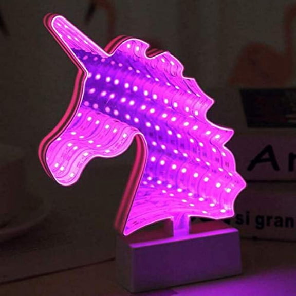 LINLIN LED Night Lamp,Tunnel Light 3D Infinity Mirror Light Cute Heart Wall Decor Lights for Christmas Party Room Wedding Decor