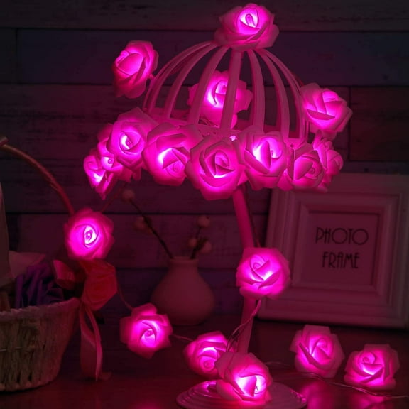 LINLIN LED Rose String Lights, Rose Flower Fairy Lights Battery Operated Night Light for Indoor, Outdoor, Wedding, Party, Birthday Party Decoration