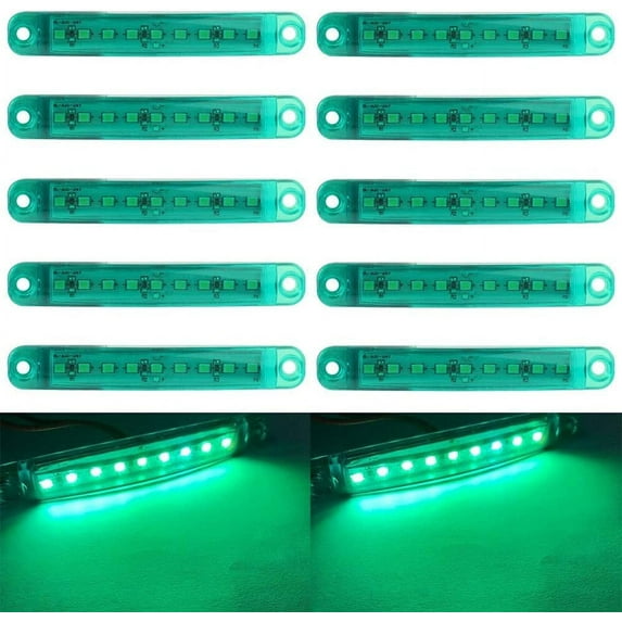 LINLIN LED Side Marker Lights, 10 Pieces LED Indicators Lights Led Marker Clearance Lights 9 LED Truck Side Lights 24V