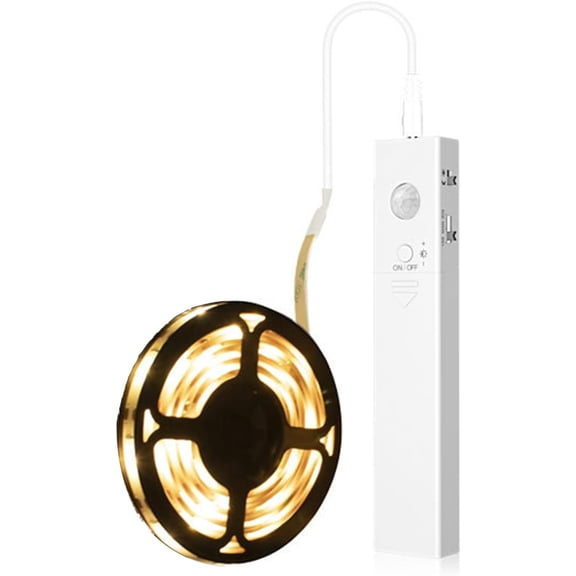 LINLIN LED Strip Lights Battery Powered, Waterproof Backlight Closet Lights with Motion Sensor Closet Dimmable Rope Lights for Bedroom Apartment Cupboard Wardrobe