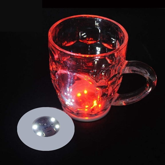 LINLIN LED coaster, 10 Pcs LED Car Coasters Light Up Coaster led coasters for drinks car LED Bottle Lights,Bottle Glorifier,LED Sticker Coaster Discs Light Up for Drinks,Flash Light Up Cup