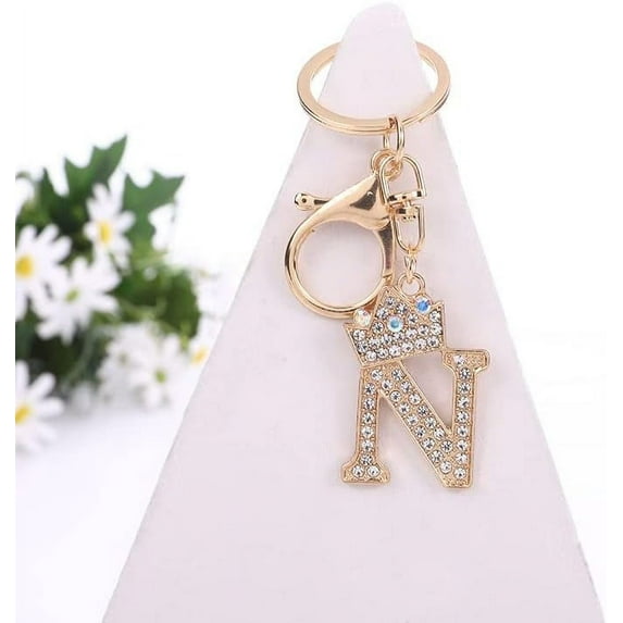 LINLIN Letter Keychain,Decorative Keychain,Name Keychain Initial Gold 26 Letters A-Z Pendant Handbag Bag Decoration Gifts