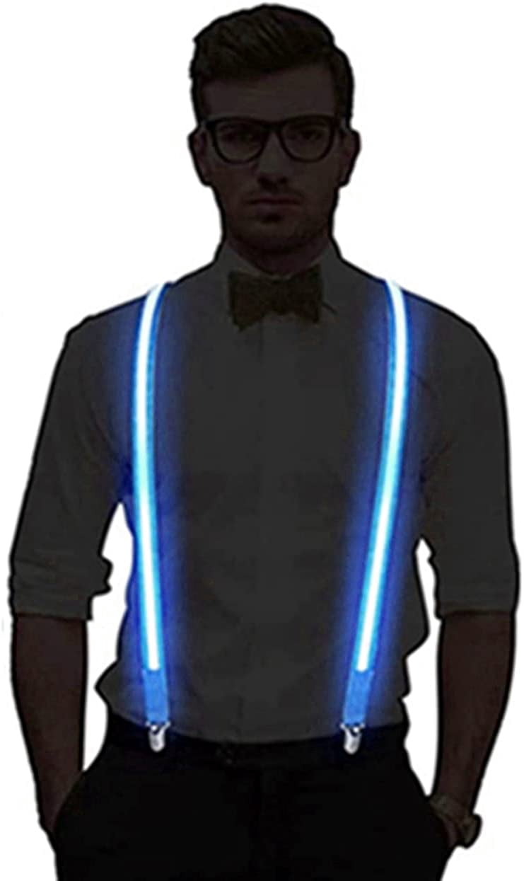 LINLIN Light Up LED Suspenders for Men, Back Suspenders LED Light ...