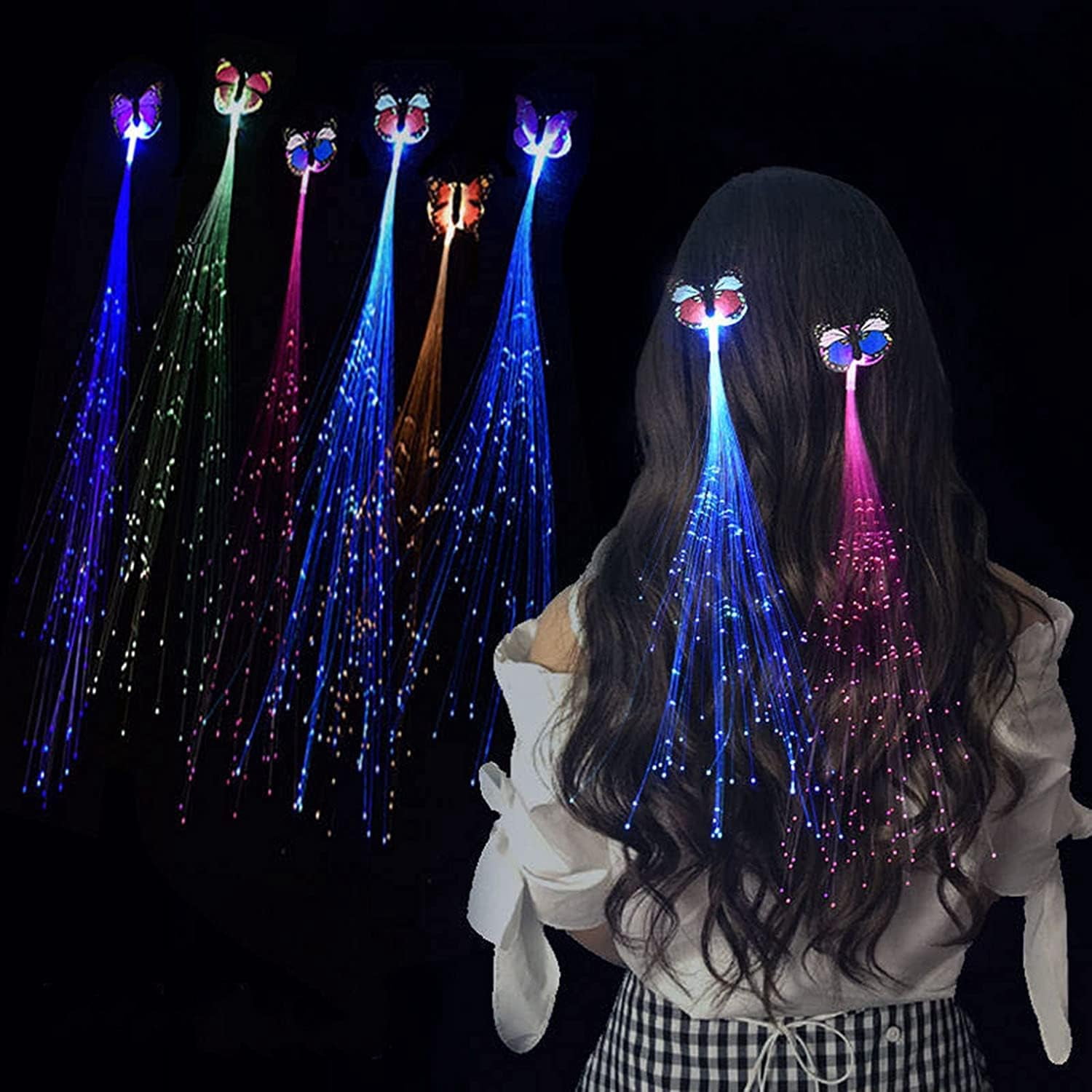 Hair Led Function LINLIN Light Up Hair, LED Hair Extensions LED Hair Led Luminous Wig LED ...